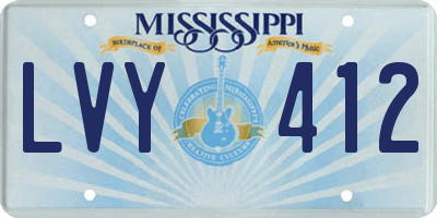 MS license plate LVY412