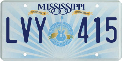 MS license plate LVY415