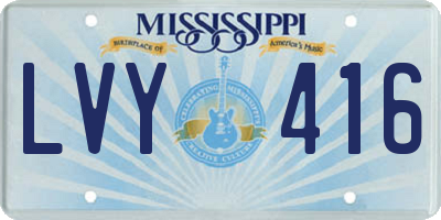 MS license plate LVY416