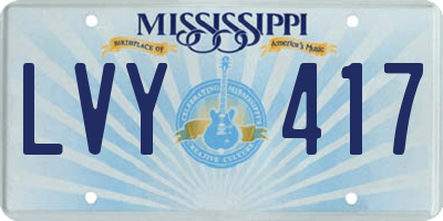 MS license plate LVY417