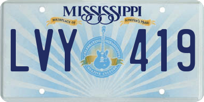 MS license plate LVY419