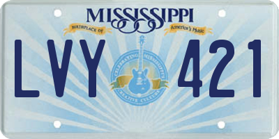 MS license plate LVY421