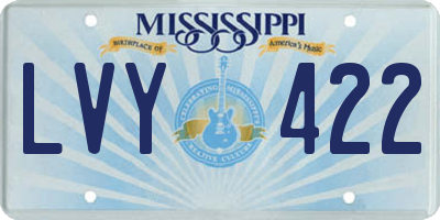 MS license plate LVY422