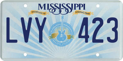 MS license plate LVY423