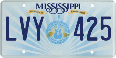 MS license plate LVY425
