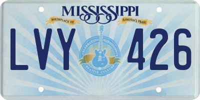 MS license plate LVY426