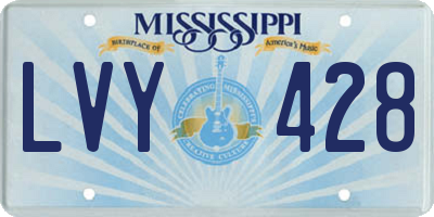 MS license plate LVY428