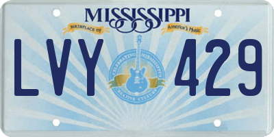MS license plate LVY429