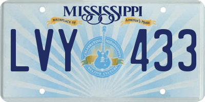MS license plate LVY433