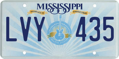 MS license plate LVY435