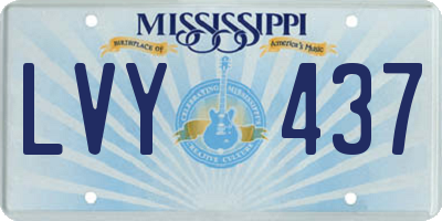 MS license plate LVY437