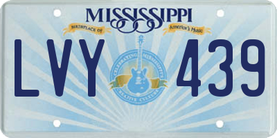 MS license plate LVY439