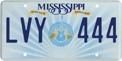 MS license plate LVY444