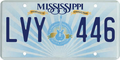 MS license plate LVY446