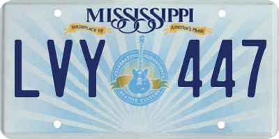 MS license plate LVY447