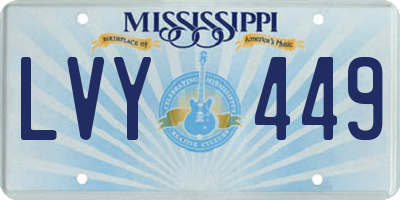 MS license plate LVY449