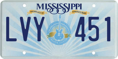 MS license plate LVY451