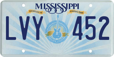 MS license plate LVY452