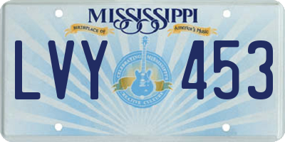 MS license plate LVY453