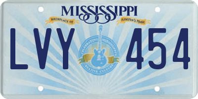 MS license plate LVY454