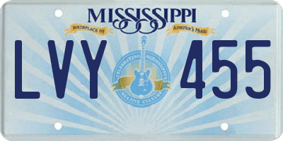 MS license plate LVY455