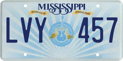 MS license plate LVY457