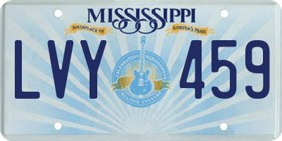 MS license plate LVY459