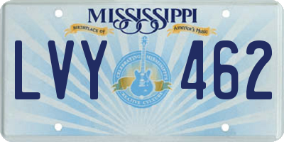 MS license plate LVY462