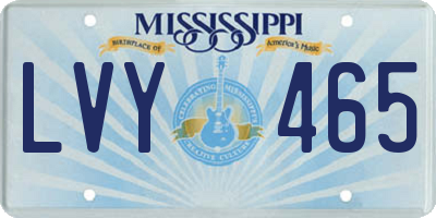 MS license plate LVY465