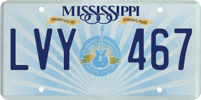 MS license plate LVY467