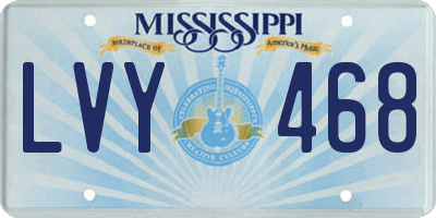 MS license plate LVY468