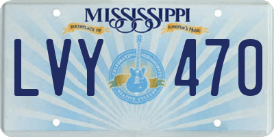 MS license plate LVY470