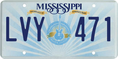 MS license plate LVY471