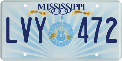 MS license plate LVY472