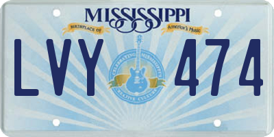MS license plate LVY474