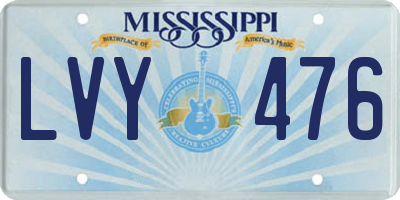 MS license plate LVY476