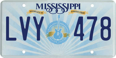 MS license plate LVY478