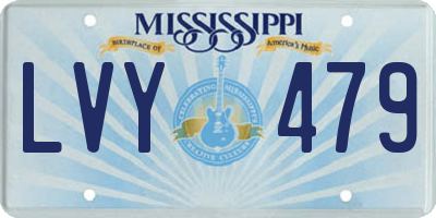 MS license plate LVY479