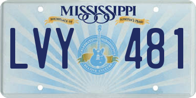 MS license plate LVY481