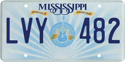 MS license plate LVY482