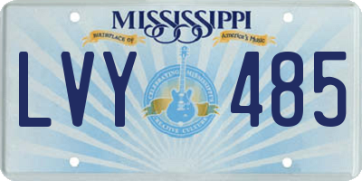 MS license plate LVY485