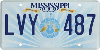 MS license plate LVY487