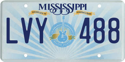 MS license plate LVY488