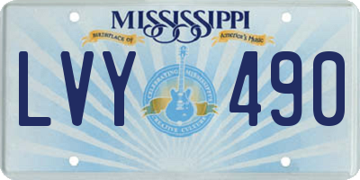 MS license plate LVY490