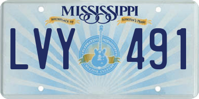 MS license plate LVY491