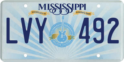 MS license plate LVY492