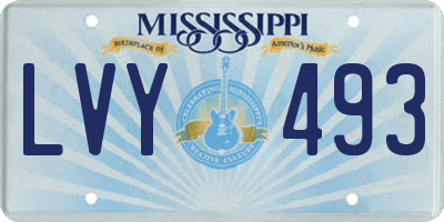 MS license plate LVY493