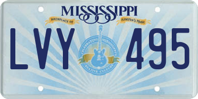 MS license plate LVY495
