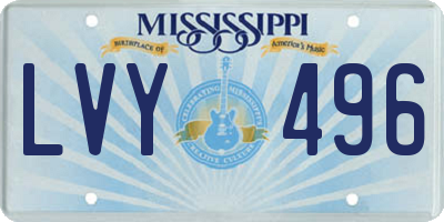 MS license plate LVY496