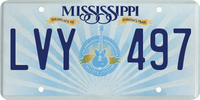 MS license plate LVY497